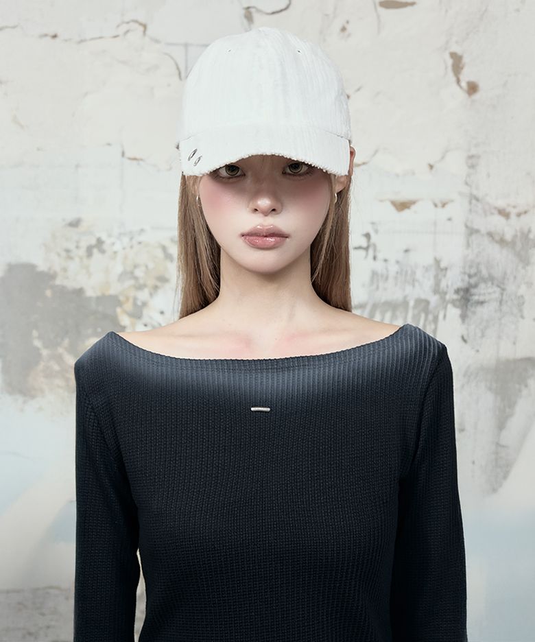 Cross Embroidery Ball Cap (White)