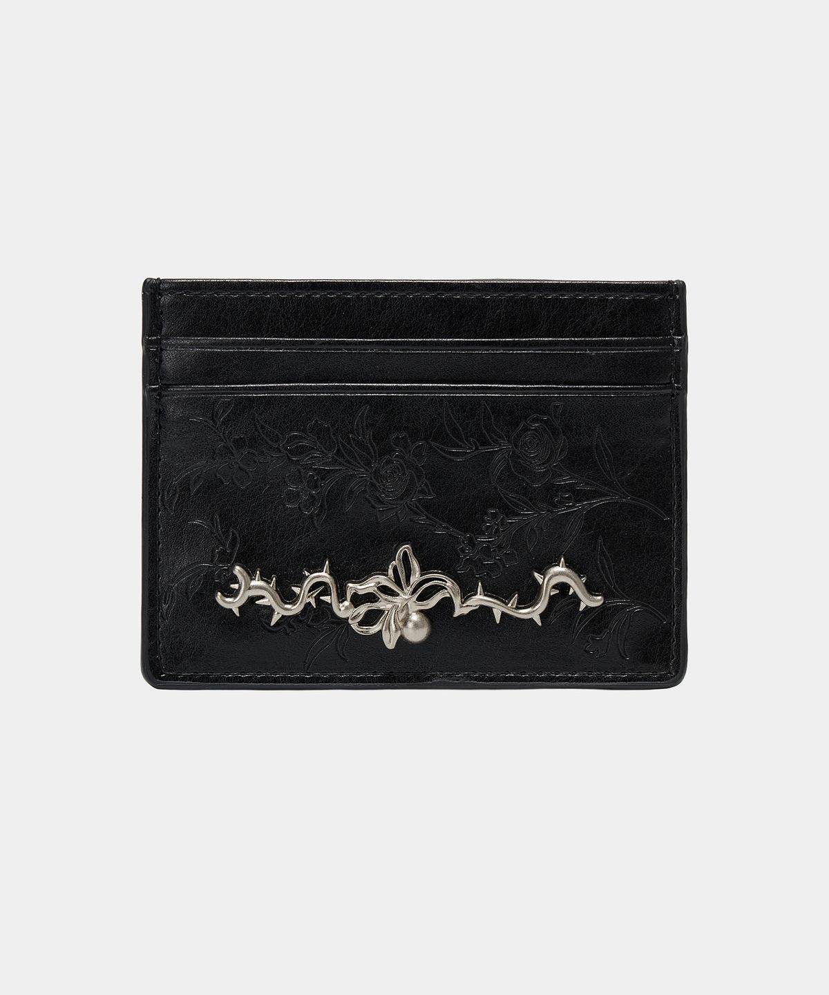 에트오소메(ETRE AU SOMMET) Noir Bloom Card Wallet (Black)