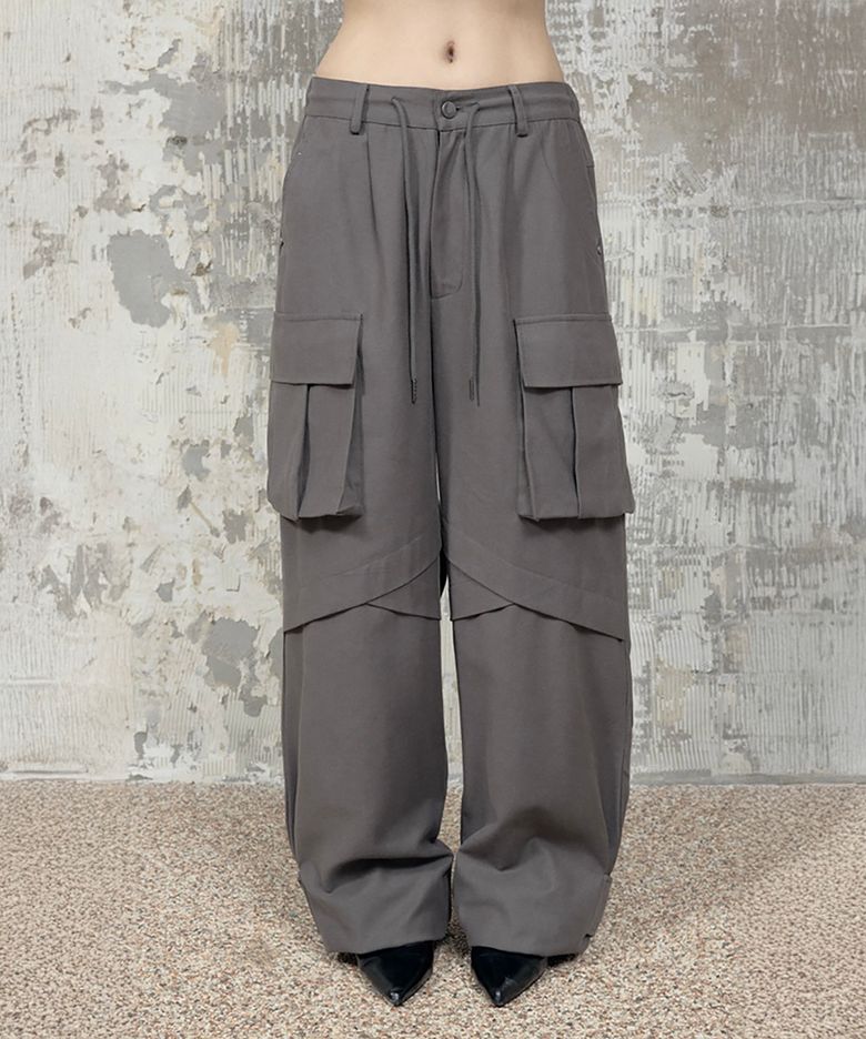 Panel Multi Pocket Cargo Pants (Charcoal)