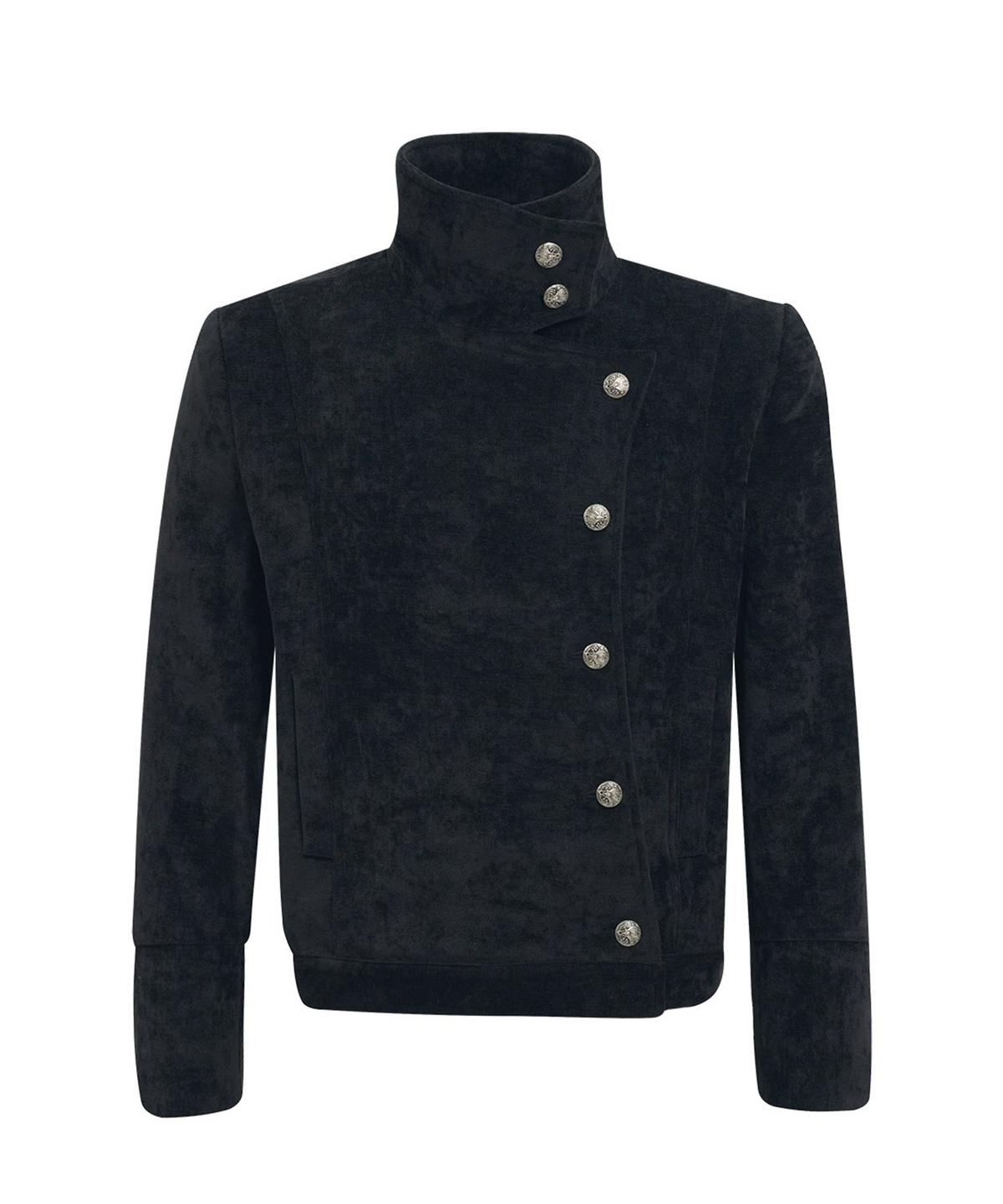 043Y(043Y) Asymmetric High-Neck Velvet Jacket