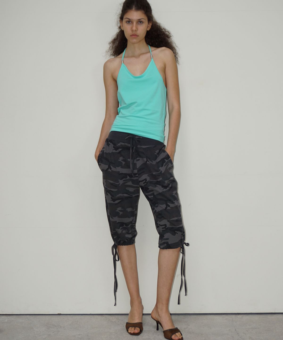 떨스티클럽(THIRSTYCLUB) String capri pants - Camo
