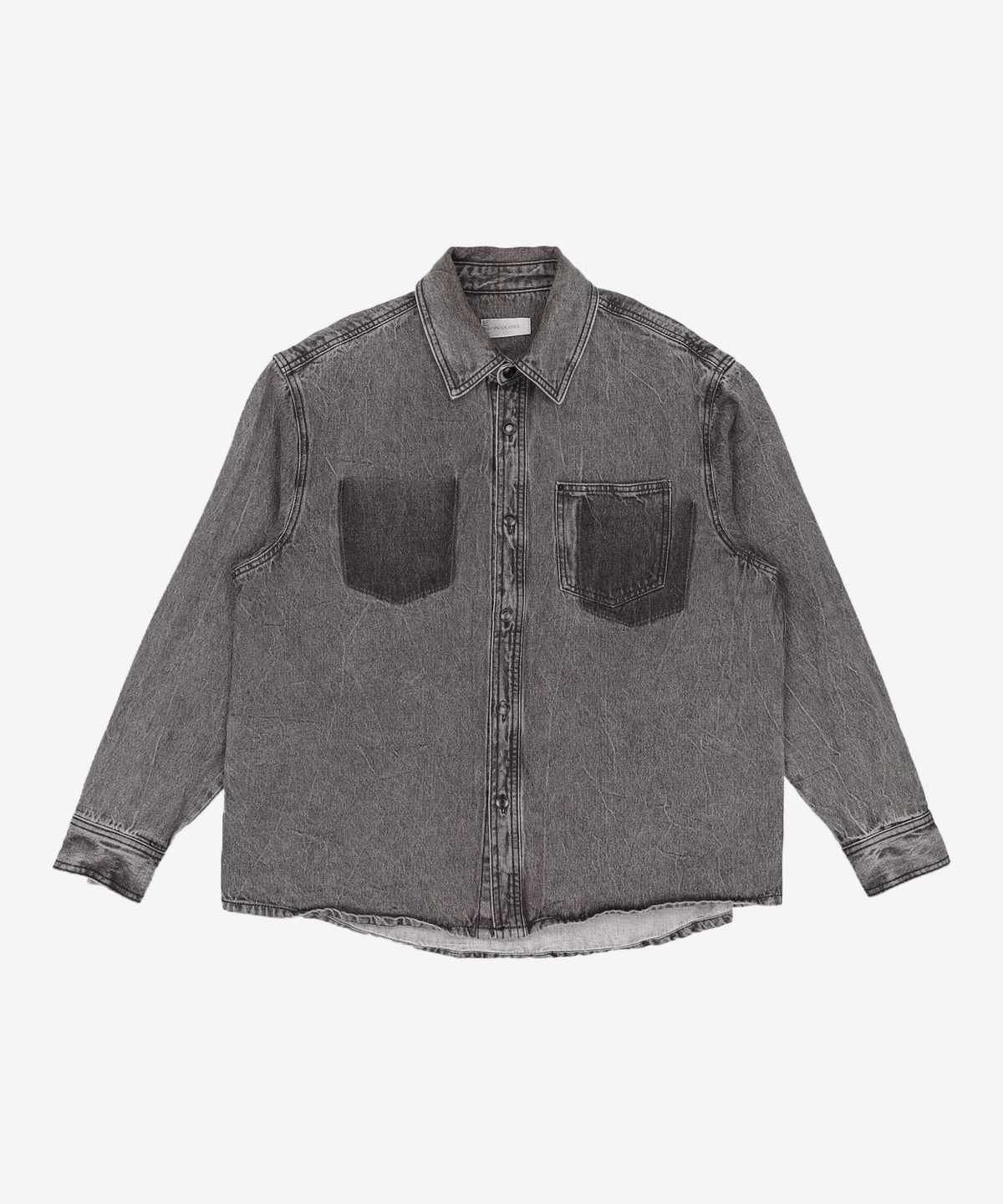 메종미네드(MAISON MINED) DUAL POCKET DENIM SHIRTS BLACK M