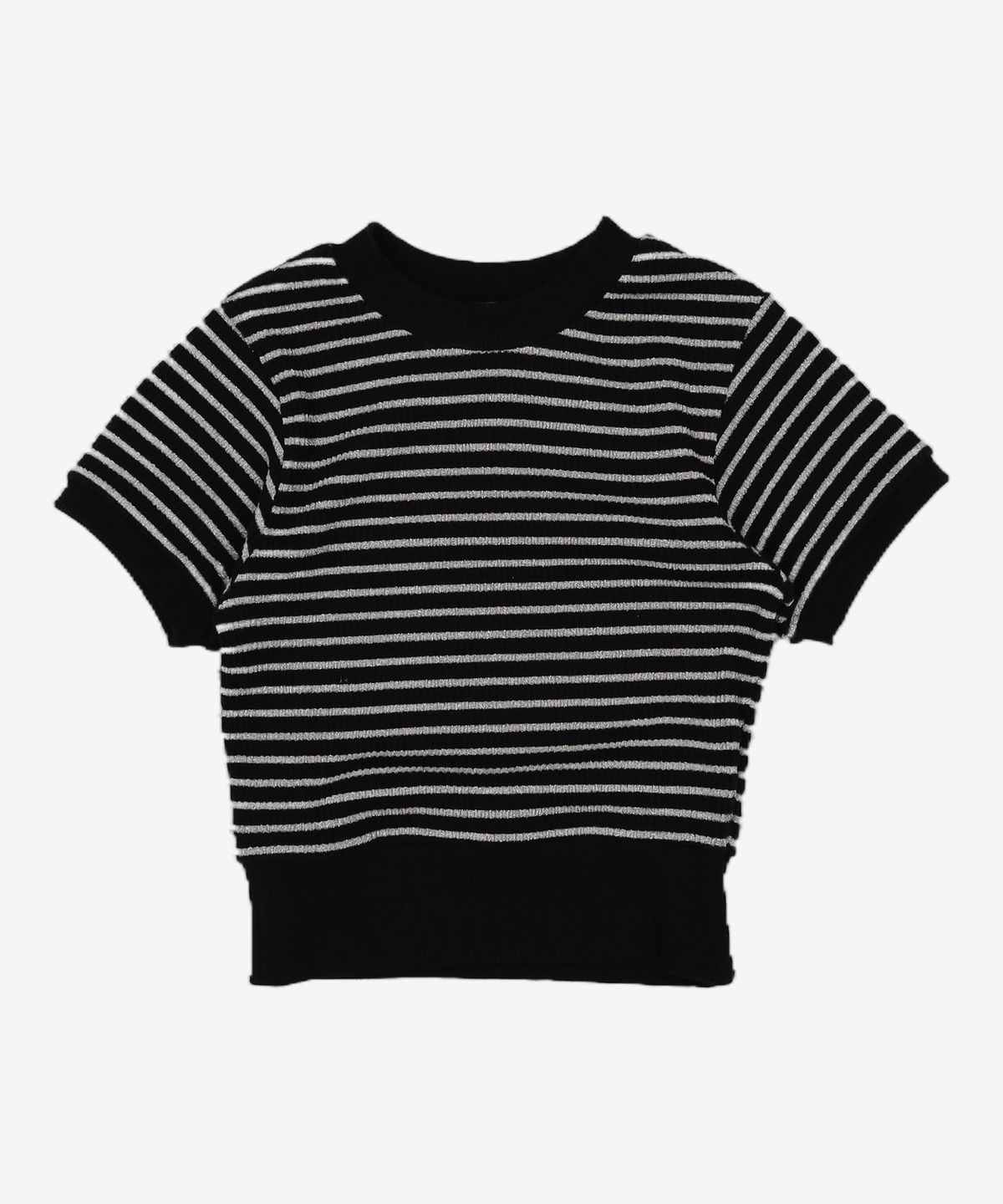 큐리티(CURETTY) C GLITTER STRIPE T-SHIRT_BLACK S