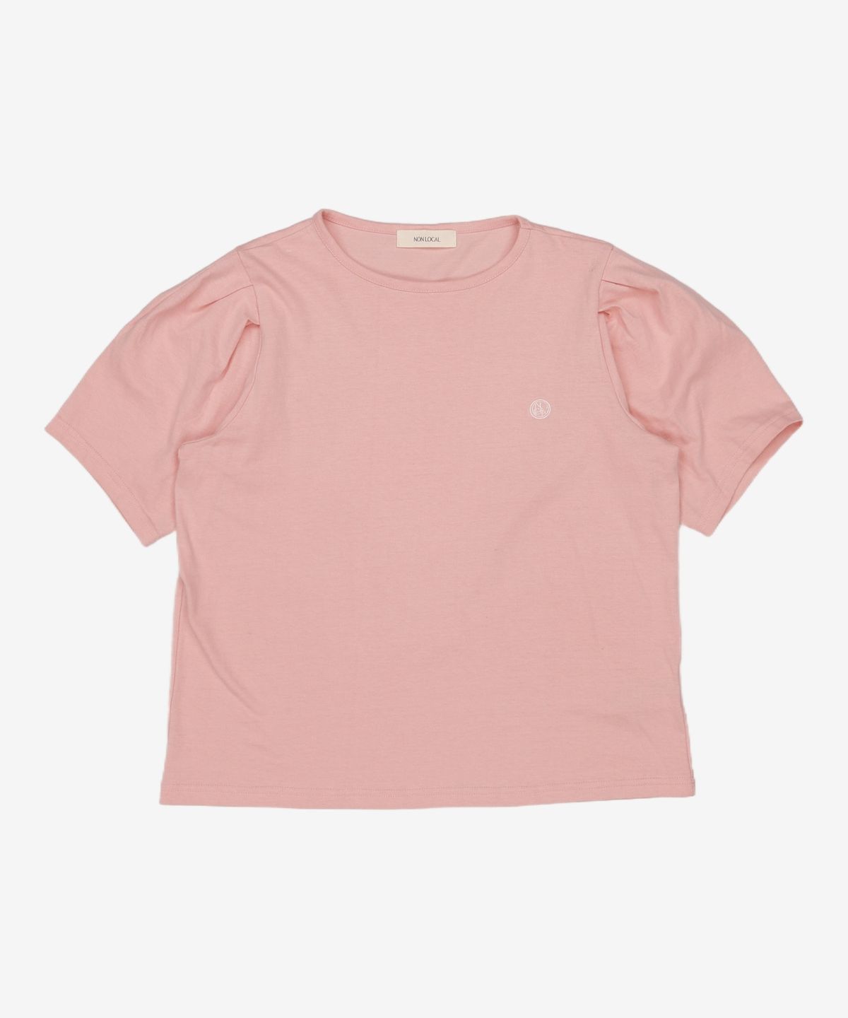 논로컬(NONLOCAL) Volume sleeve Logo T-shirt - Pink FREE