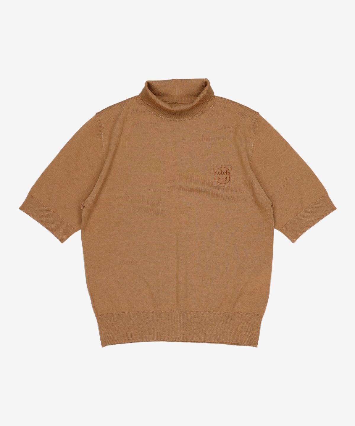 코텔로(KOTELO) Wool Simbol Point Highneck Halfsleeve Pullover  Light Brick S
