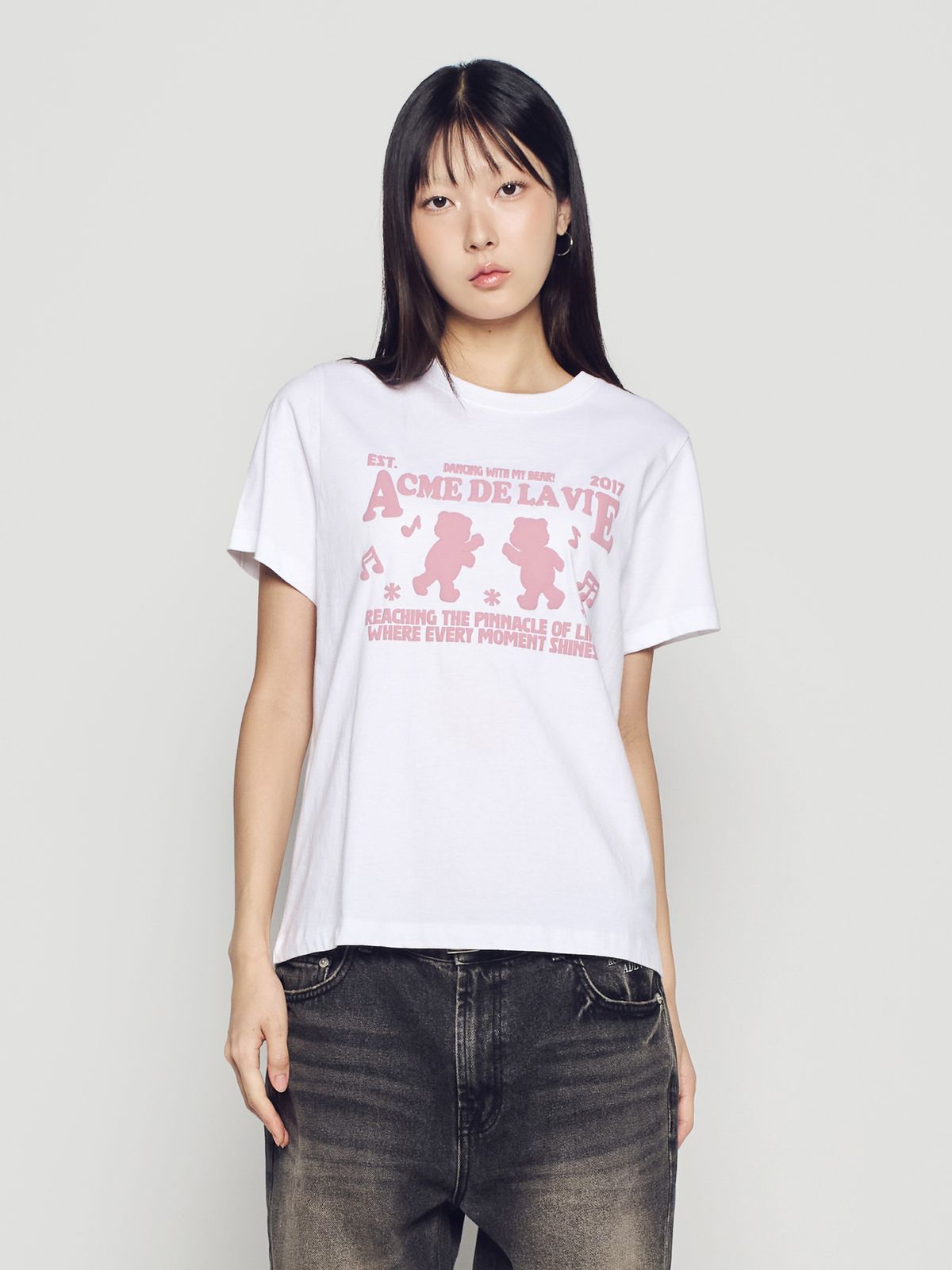 아크메드라비(ACME DE LA VIE) WOMAN AC BEAR PLAY SHORT SLEEVE T-SHIRT