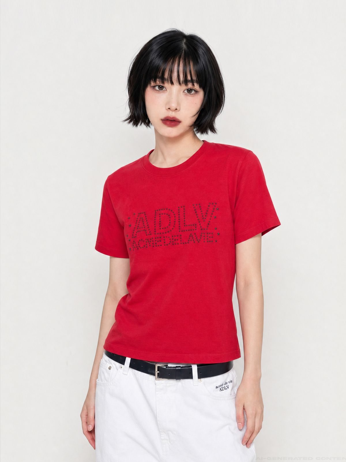 아크메드라비(ACME DE LA VIE) WOMAN LOGO HOTFIX SHORT SLEEVE T-SHIRT