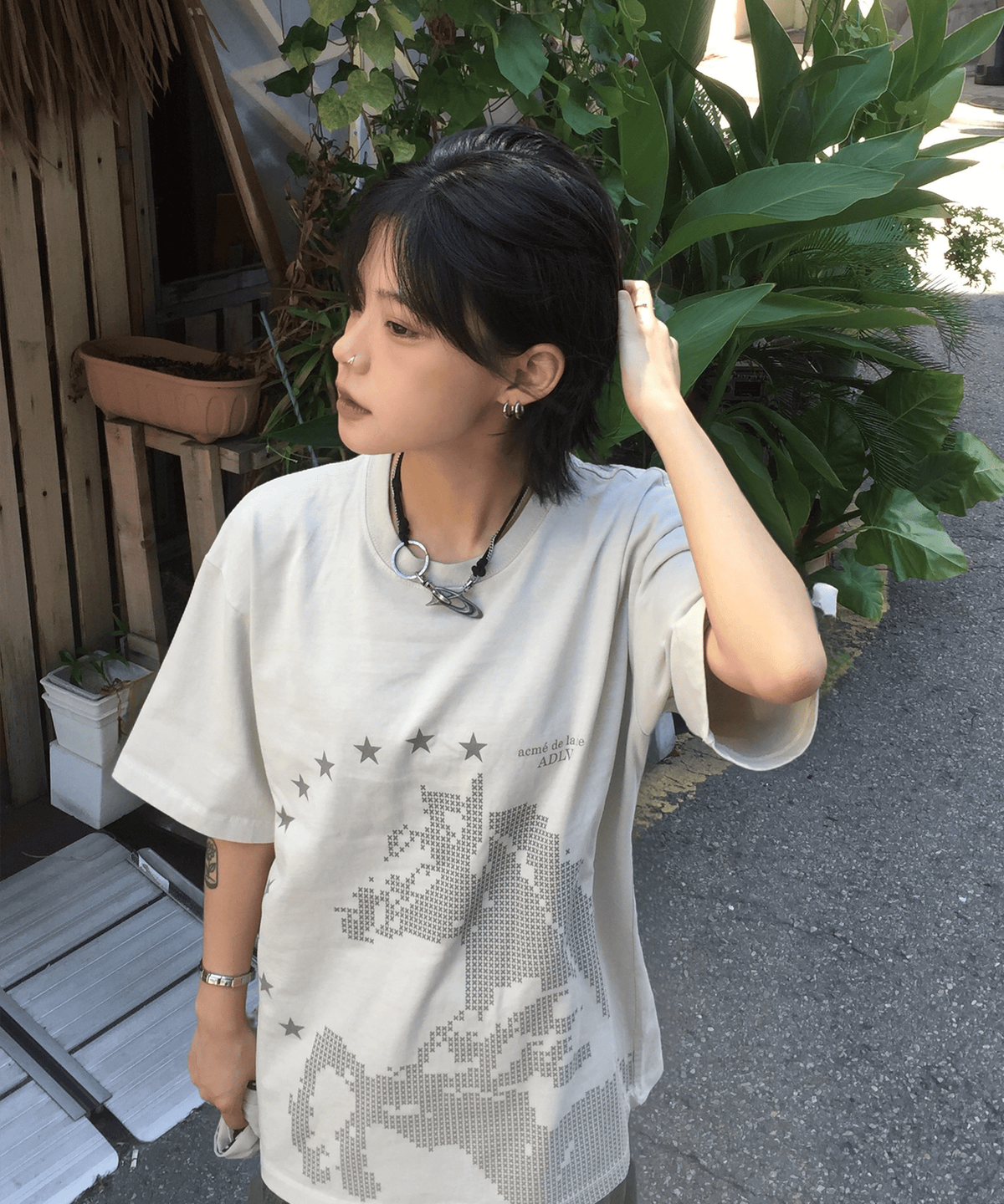 아크메드라비(ACME DE LA VIE) STAR HORSE PIGMENT SHORT SLEEVE T-SHIRT