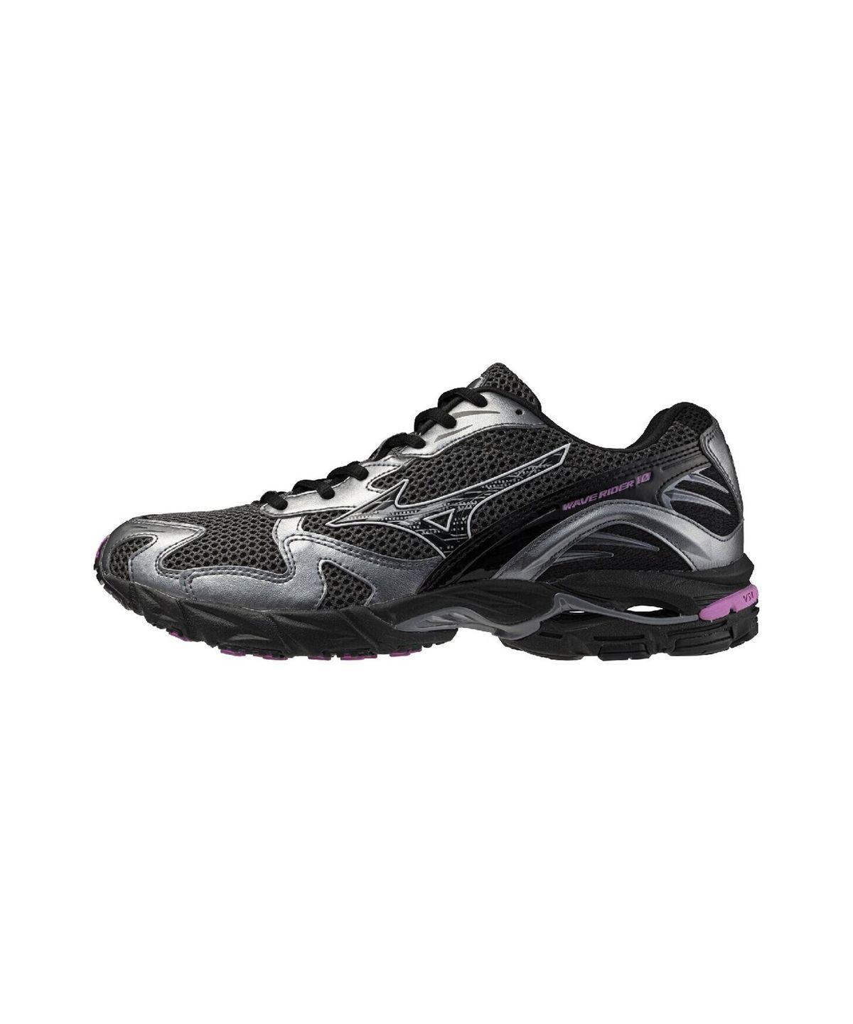 미즈노(MIZUNO) (공용) 웨이브 라이더 10 - 블랙 샌드:블랙:스프링 크로커스 / D1GA261D02