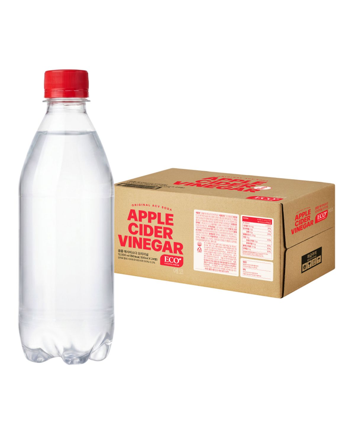 클룹(CLOOP) 애사비소다 오리지널 제로 탄산음료 무라벨 500ml, 24개