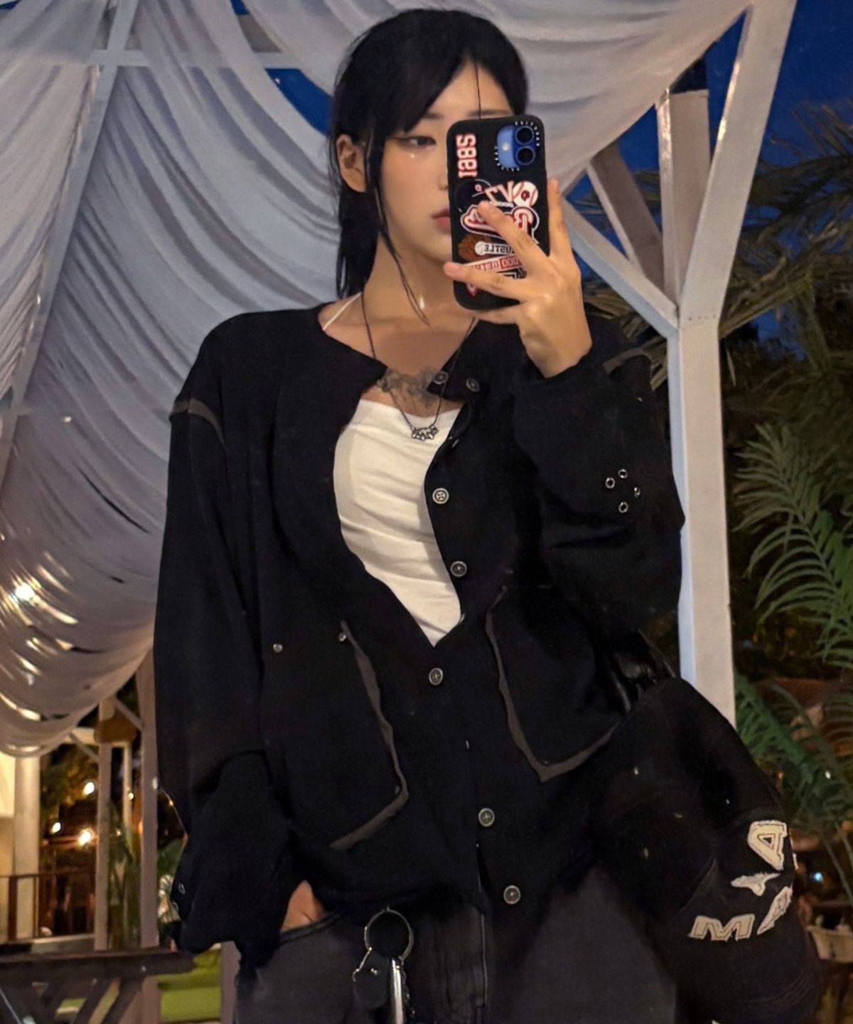 글랙(GLACK) GT191 엔젤코드 스웻 가디건 스타일 롱슬리브 (BLACK)