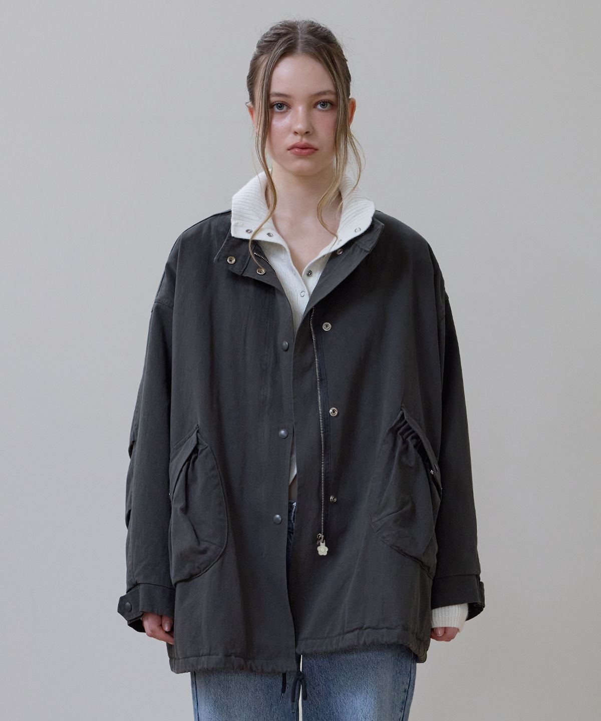 로제프란츠(ROSEFRANTZ) Overfit Padded Field Jacket [Charcoal]