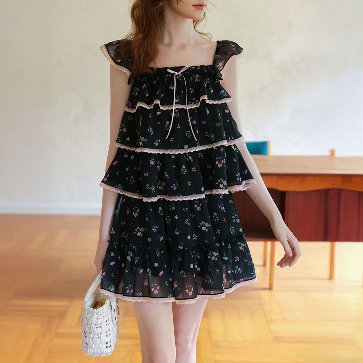 쎄무아듀(CEST MOIDEW) Cest_Floral chiffon mini skirt