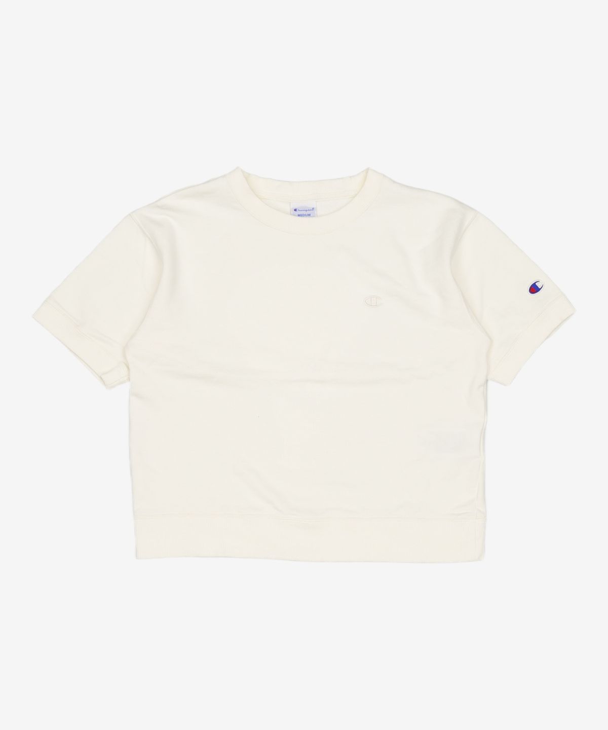 챔피온(CHAMPION) 여성 C로고 프렌치테리 반팔 스웨트셔츠 Off White M