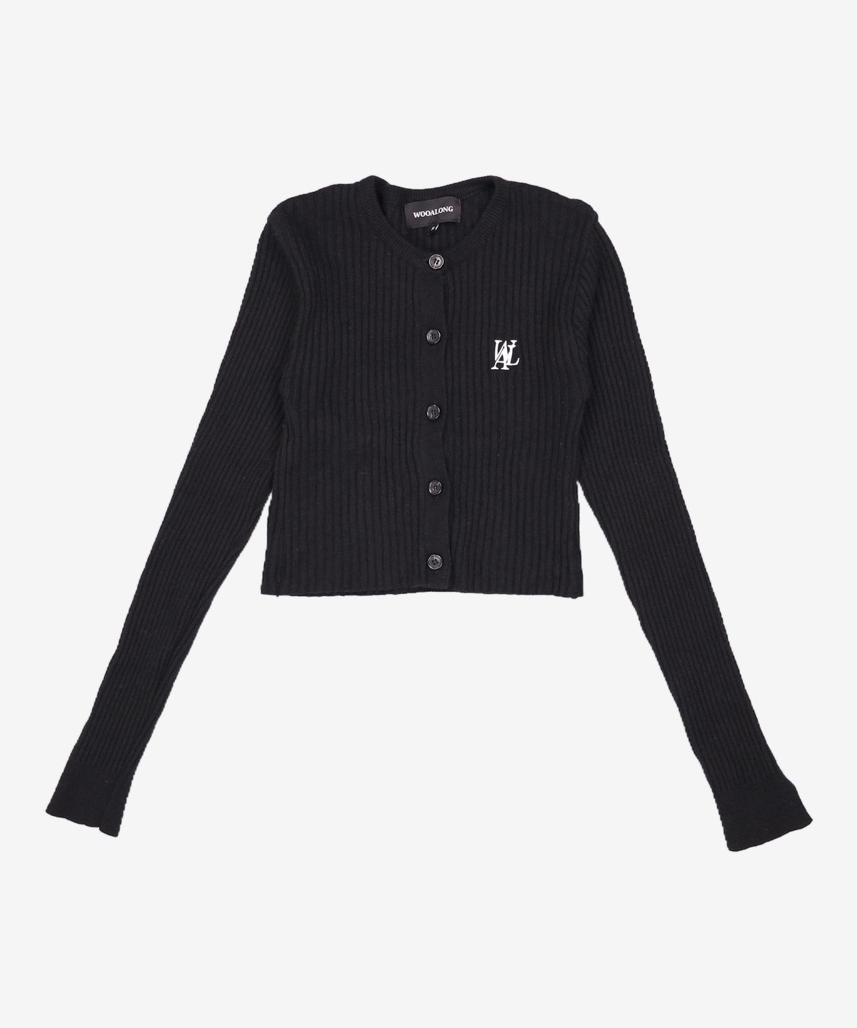 우알롱(WOOALONG) Signature slim basic crop cardigan - OAT MEAL S