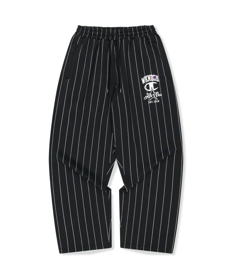 WKNDRS x CHAMPION STRIPED SWEAT PANTS (BLACK)