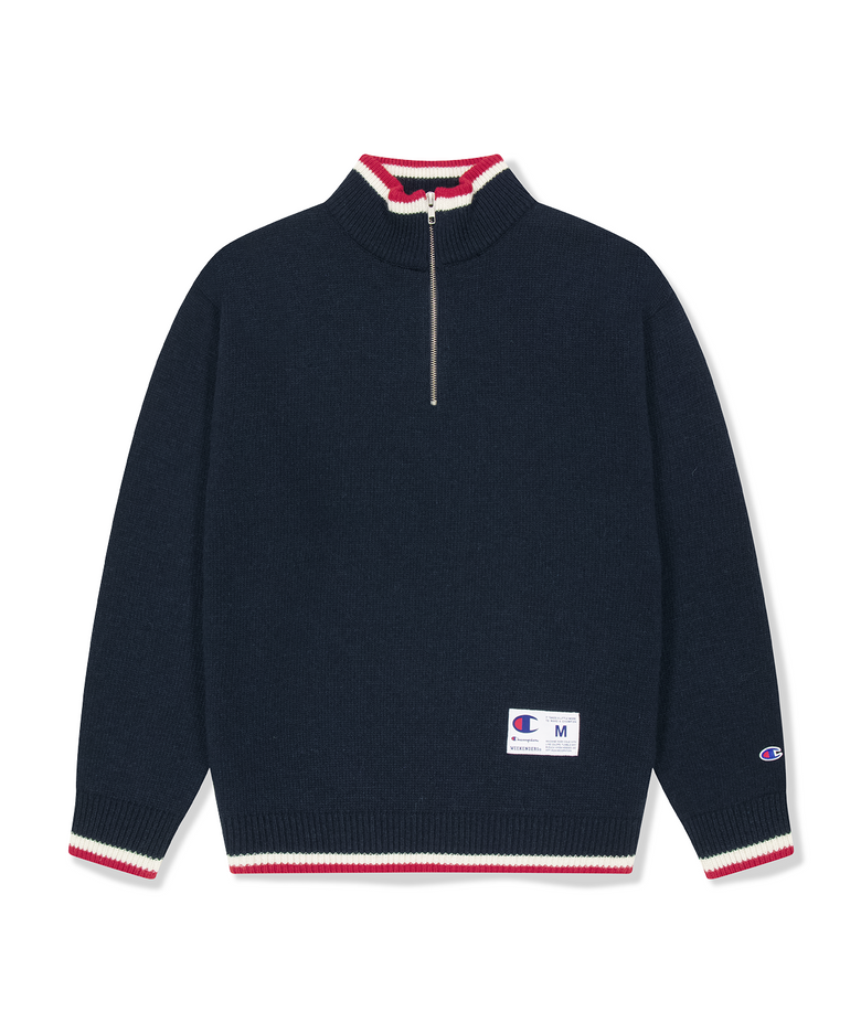 WKNDRS x CHAMPION CLASSIC HALF-ZIP SWEATER (NAVY)
