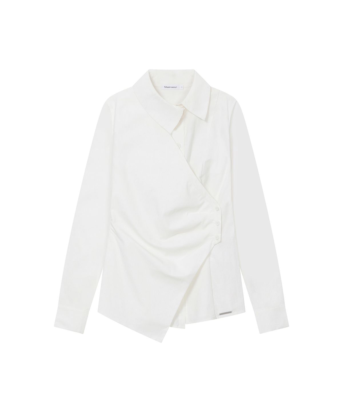 미세키서울(MISEKI SEOUL) Wrap pleats button shirt WHITE