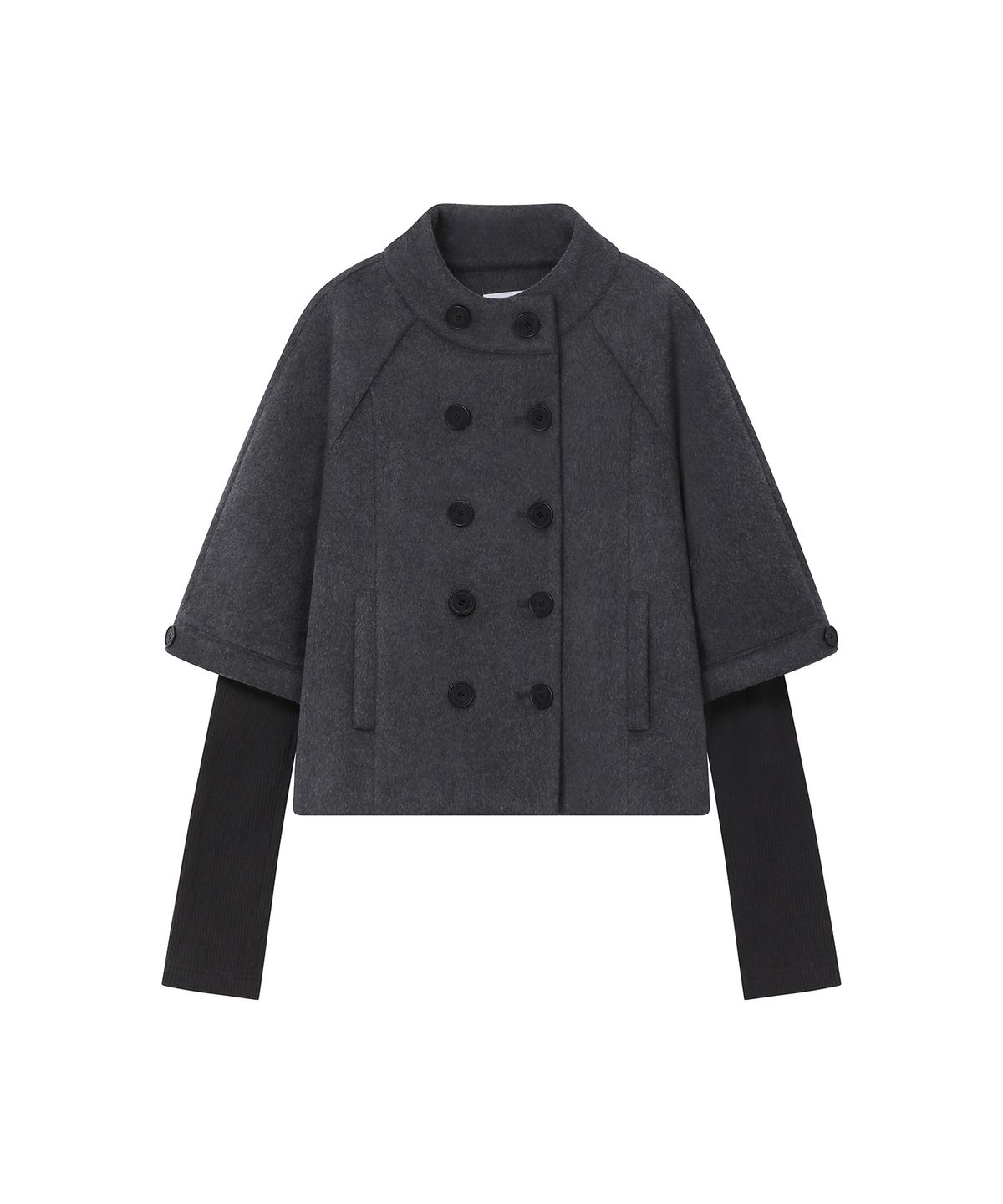 미세키서울(MISEKI SEOUL) Double button layered short coat CHARCOAL