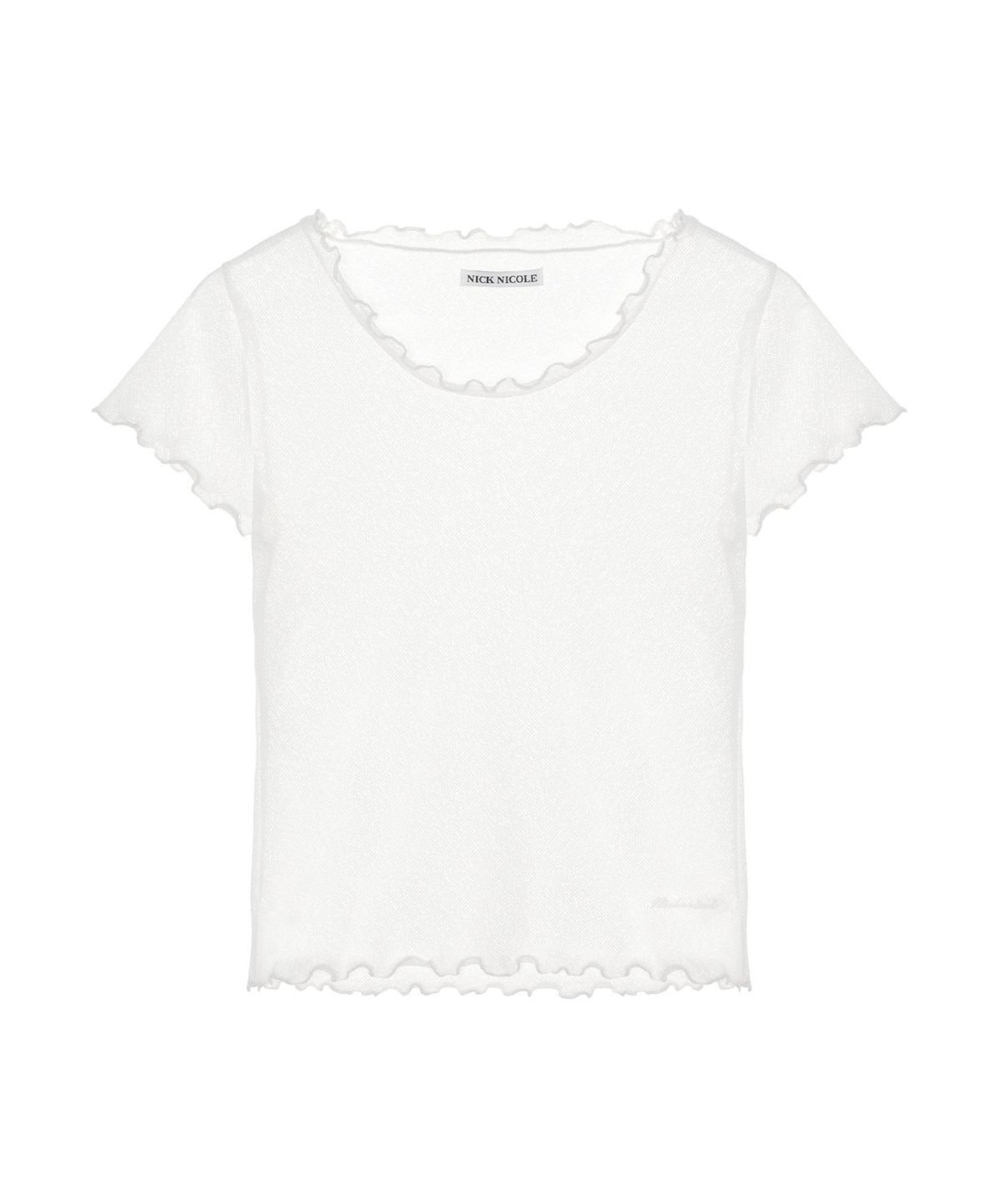 닉앤니콜(NICK&NICOLE) MESH HALF SLEEVE TOP_IVORY