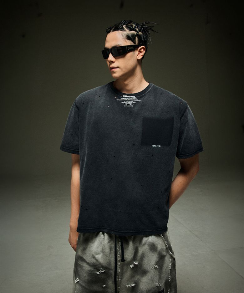 Fade out fake pocket tee bk