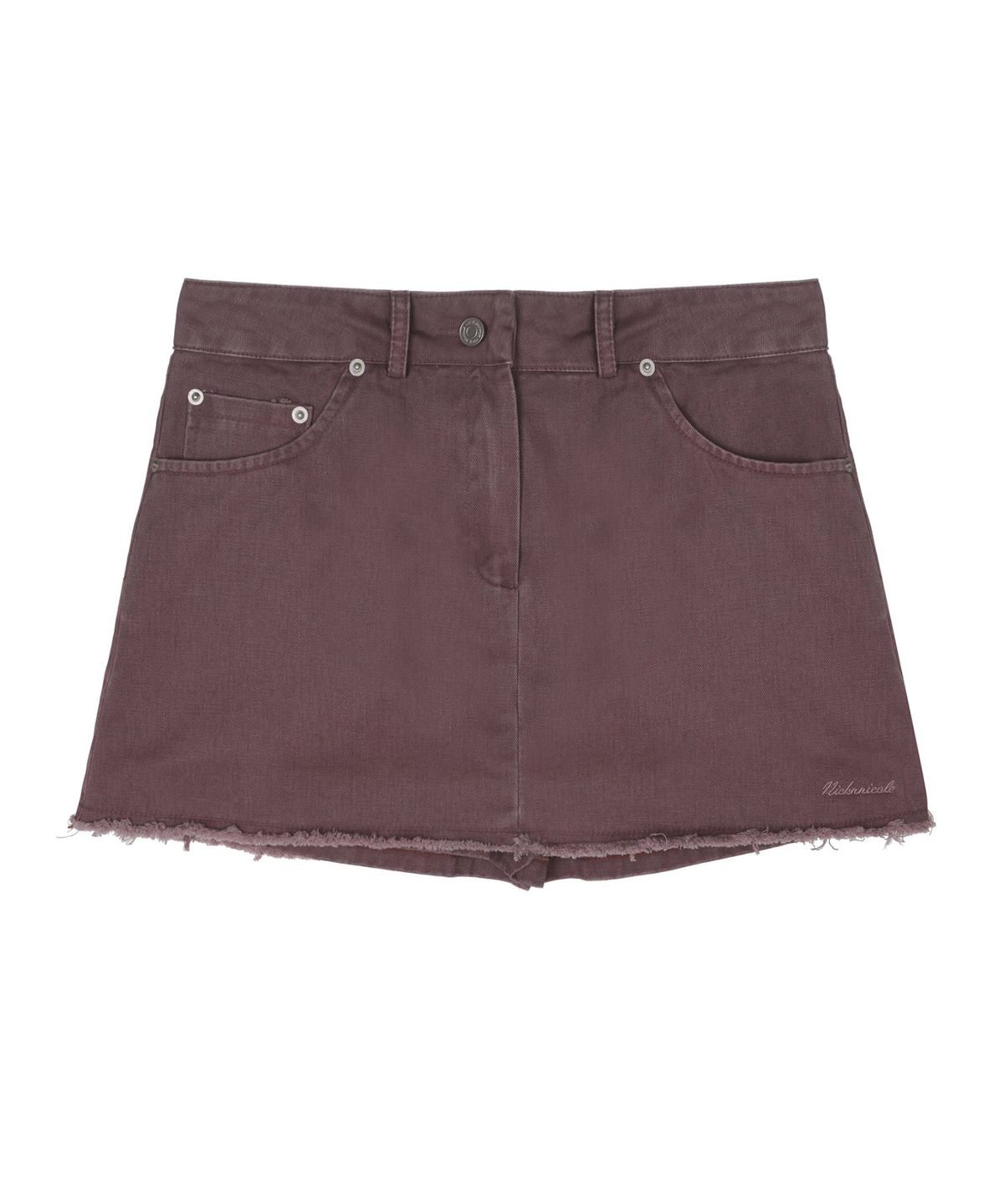 닉앤니콜(NICK&NICOLE) MINI DENIM SKORT_WINE