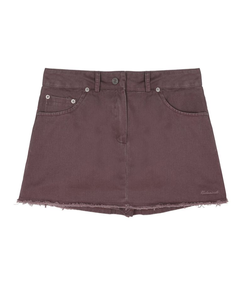 MINI DENIM SKORT_WINE
