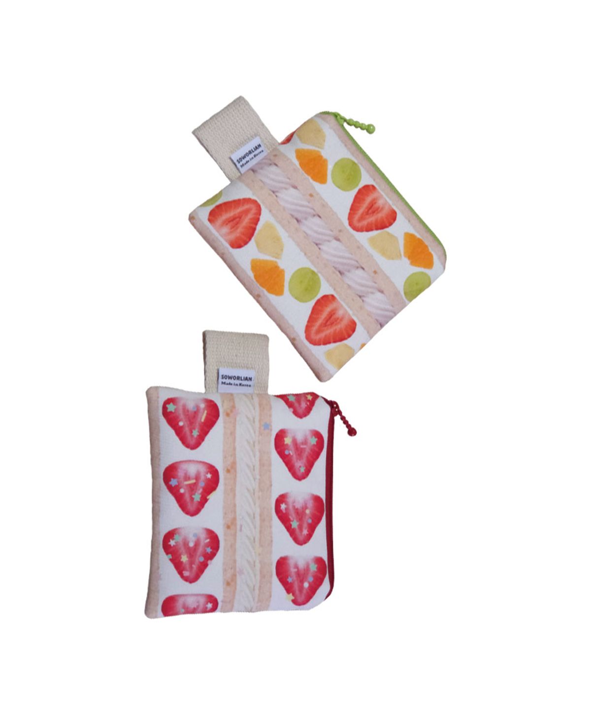 소월리안(SOWORLIAN) Square Zipper Pouch_Fruit Sando