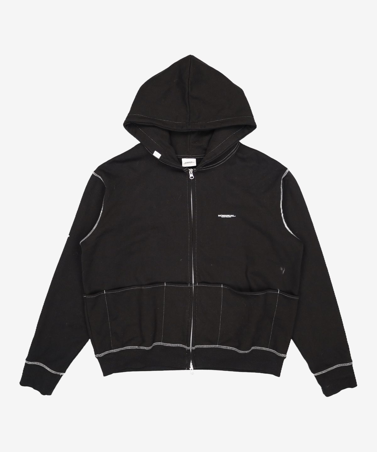 노매뉴얼(NOMANUAL) 5 POCKET HOODED ZIP UP JACKET - BLACK L