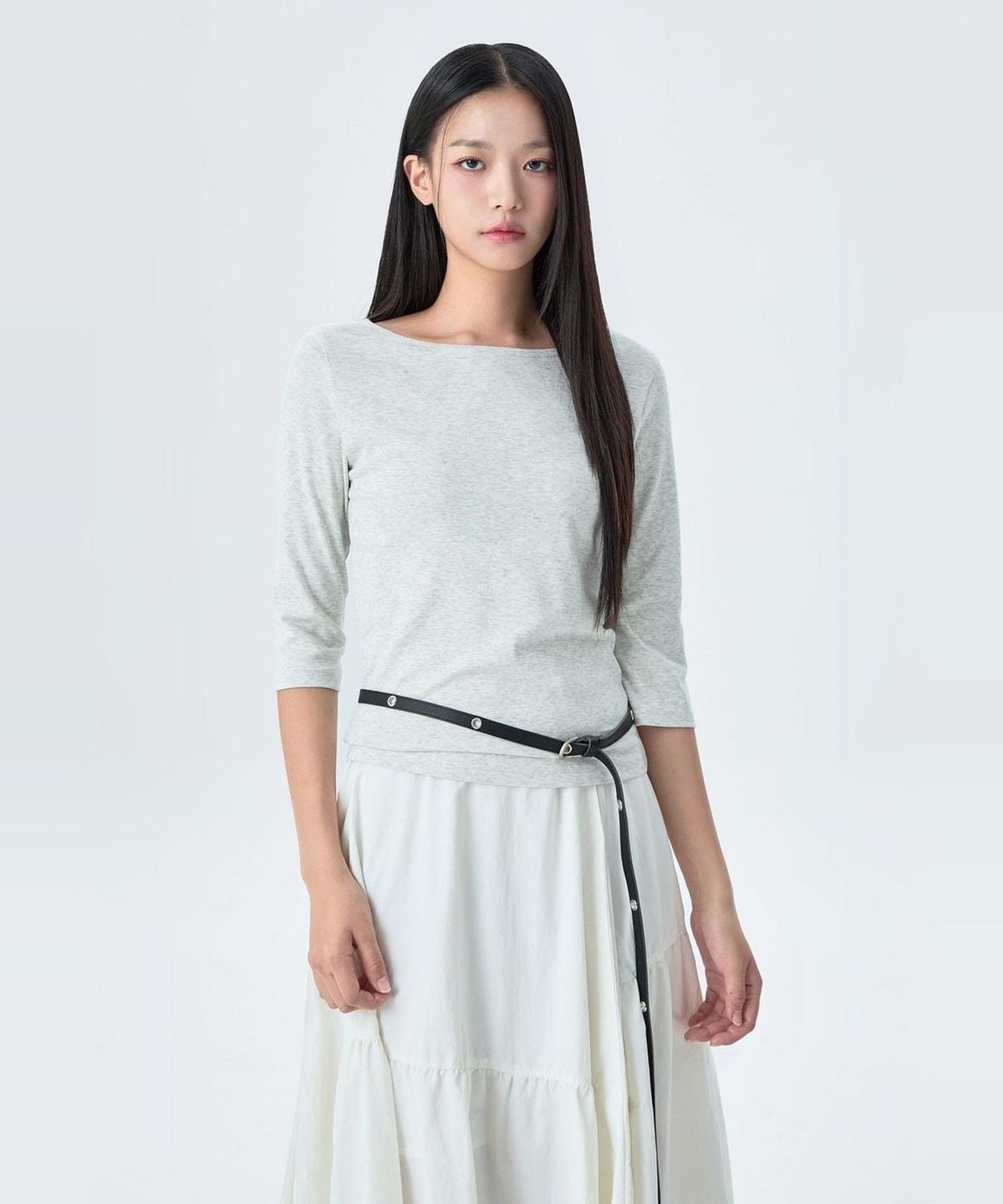 미쏘(MIXXO) 보트넥 7부 티셔츠_MIWHWG910A