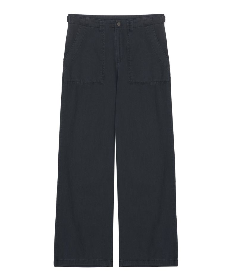 PATCH POCKET WIDE PANTS_CHARGOAL