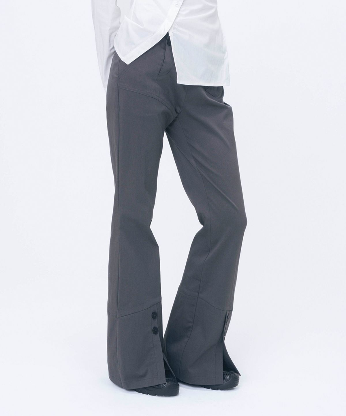 미세키서울(MISEKI SEOUL) [레이 PICK] Side fly layered bootscut pants CHARCOAL