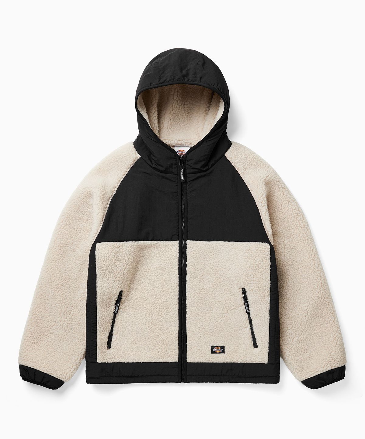 디키즈(DICKIES) 패널드 플리스 후드 재킷 Ivory