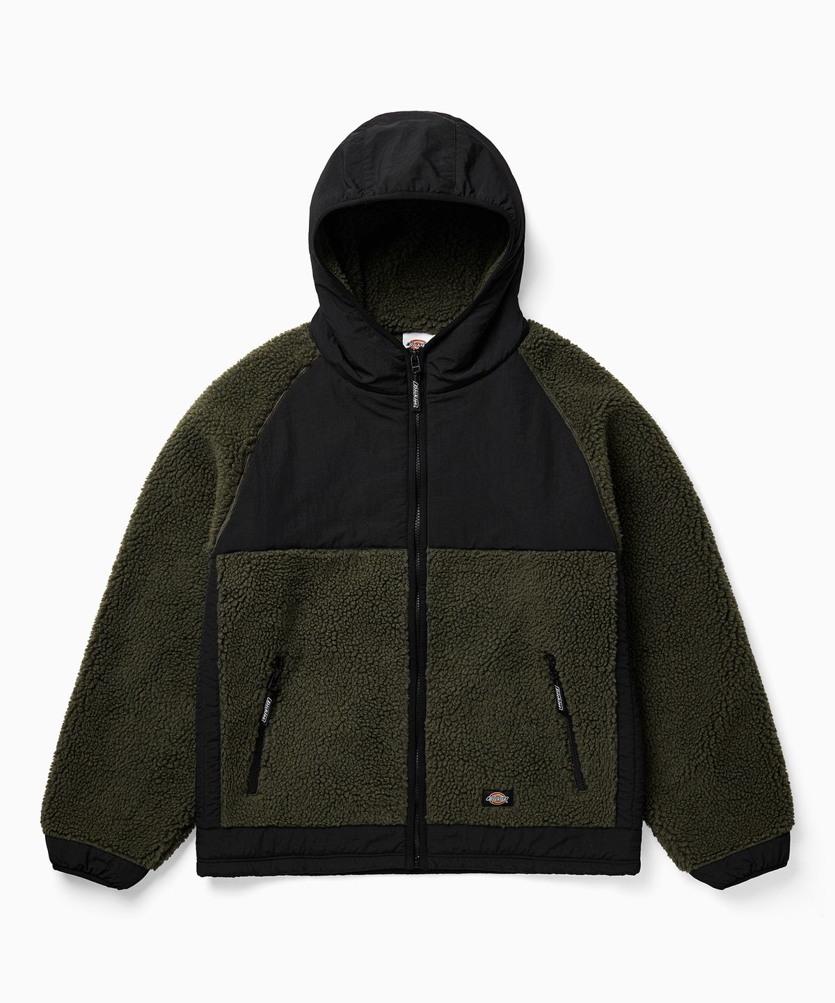 디키즈(DICKIES) 패널드 플리스 후드 재킷 Olive