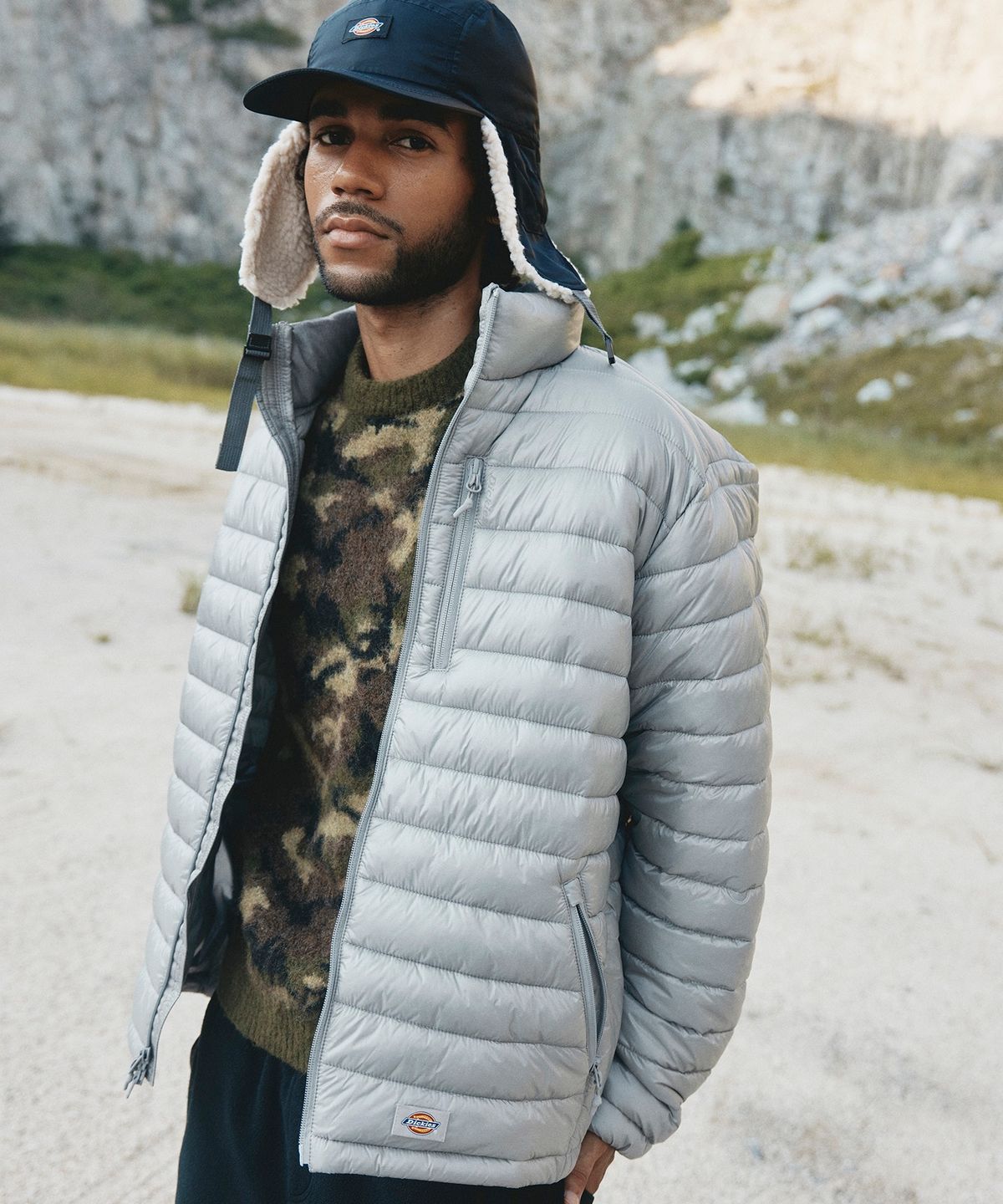 디키즈(DICKIES) 3M 시어 푸퍼 재킷 Light Grey