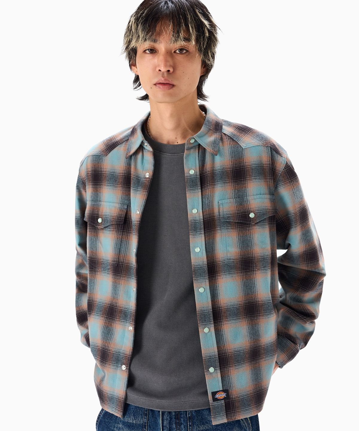 디키즈(DICKIES) 웨스턴 플라넬 셔츠 Mint