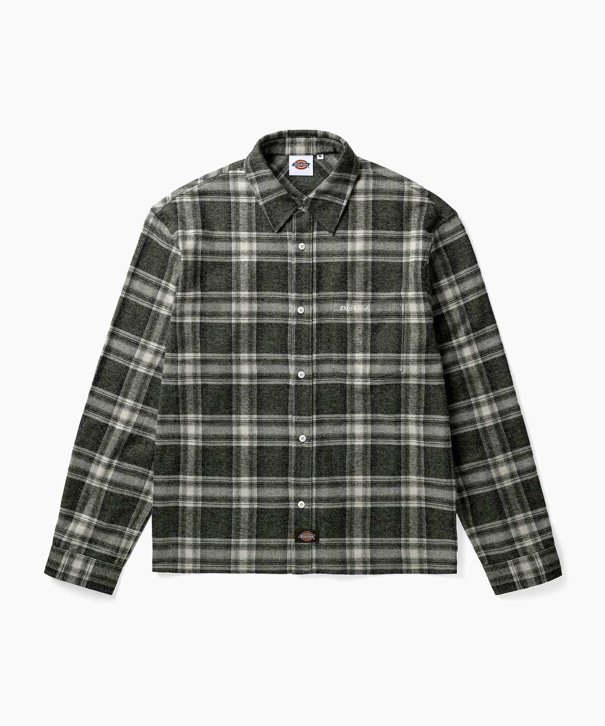 디키즈(DICKIES) 크롭 플라넬 셔츠 Olive