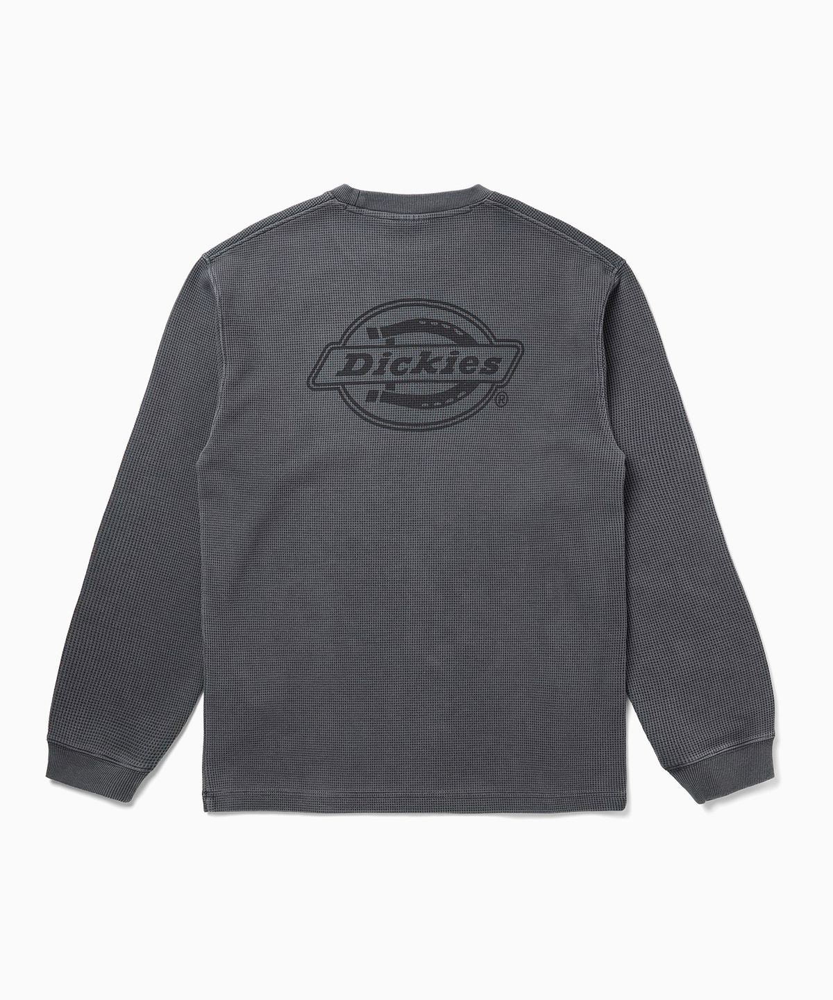 디키즈(DICKIES) 백 모노 로고 와플 롱슬리브 Charcoal