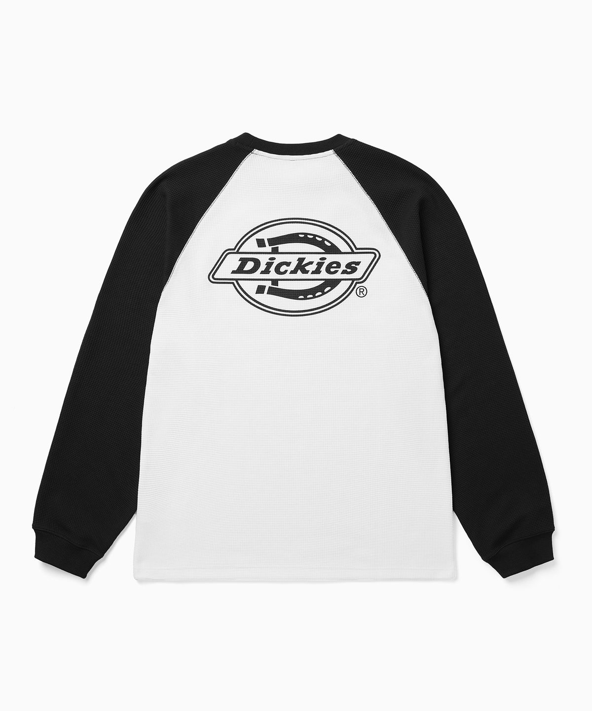 디키즈(DICKIES) 백 모노 로고 와플 래글런 롱슬리브 Black