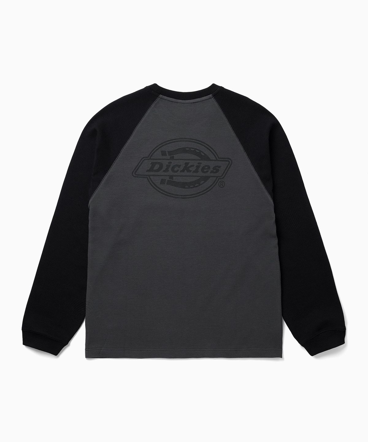 디키즈(DICKIES) 백 모노 로고 와플 래글런 롱슬리브 Charcoal