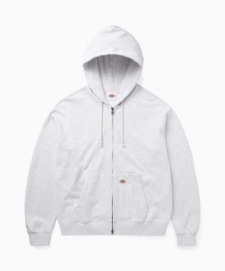 베이직 세미 크롭 집업 후디 Light Grey Melange