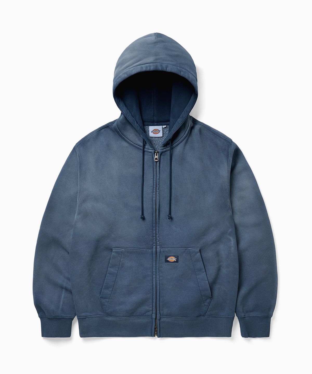 디키즈(DICKIES) 가먼트 다이드 세미 크롭 집업 후디 Navy