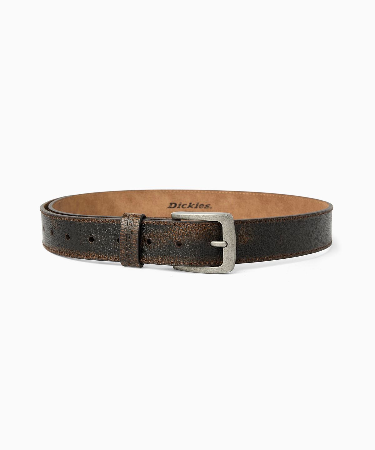 디키즈(DICKIES) 베이직 카우하이드 벨트 Brown