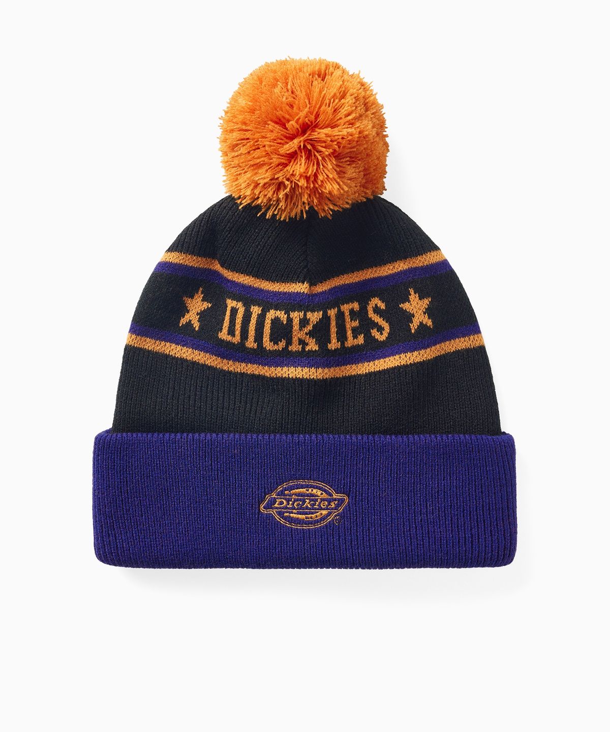 디키즈(DICKIES) 폼폼 자카드 니트 비니 Orange