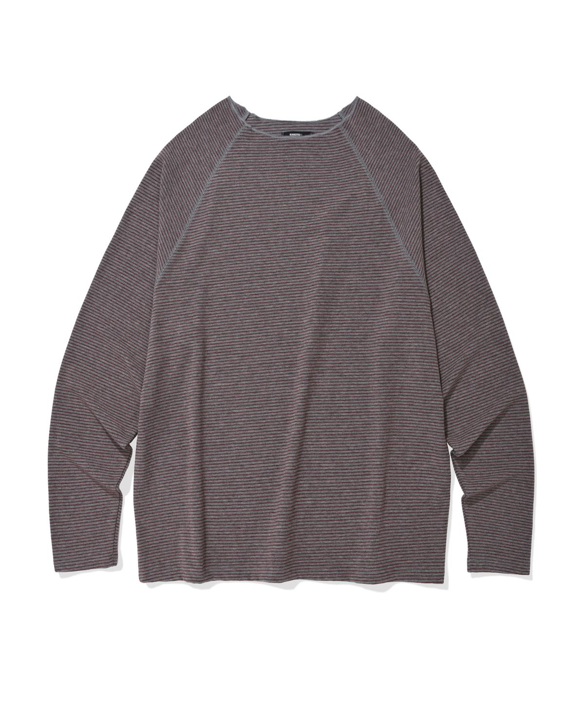 카네이테이(KANEITEI) RAW CUT STRIPE LONG SLEEVE (MELANGE GRAY)