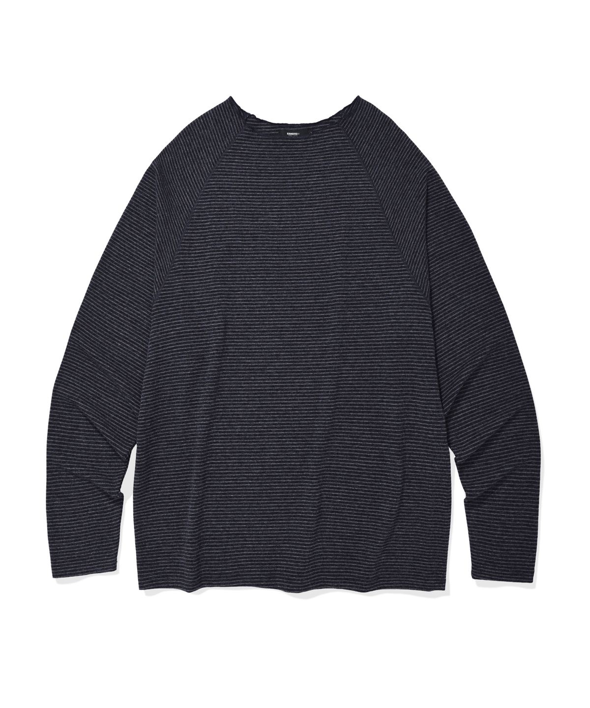카네이테이(KANEITEI) RAW CUT STRIPE LONG SLEEVE (NAVY)