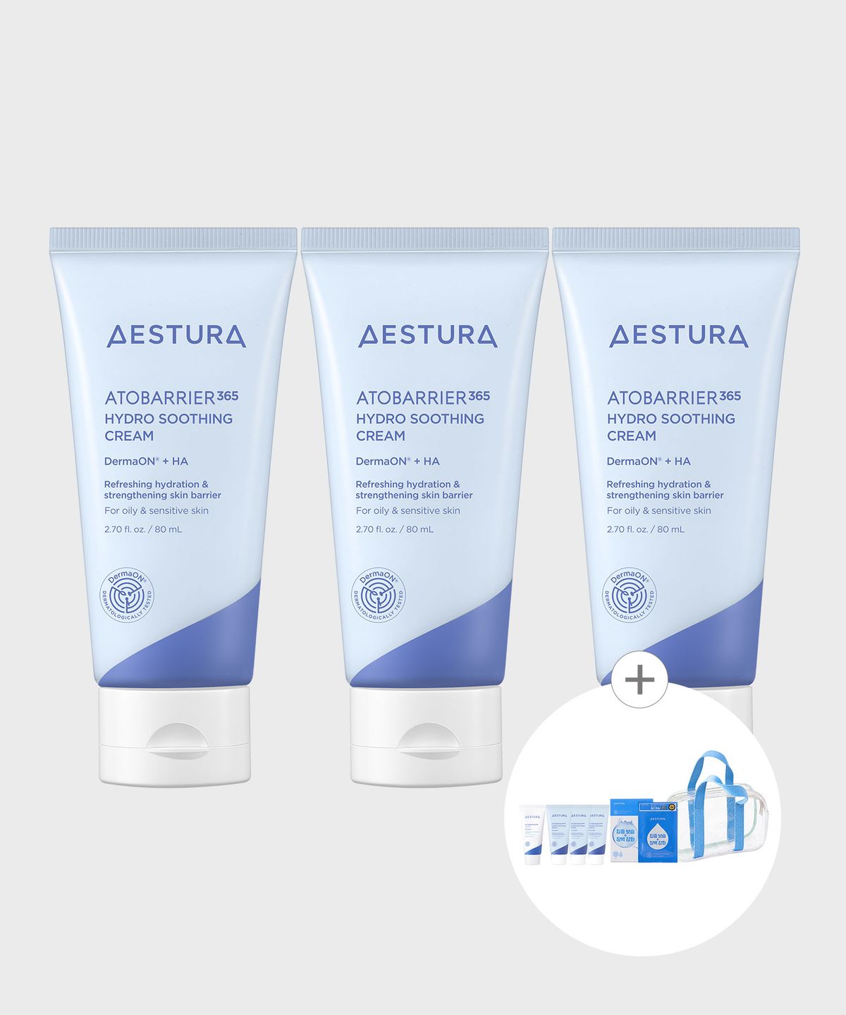 에스트라(AESTURA) 아토베리어365 하이드로 수딩크림 80ml X 3개