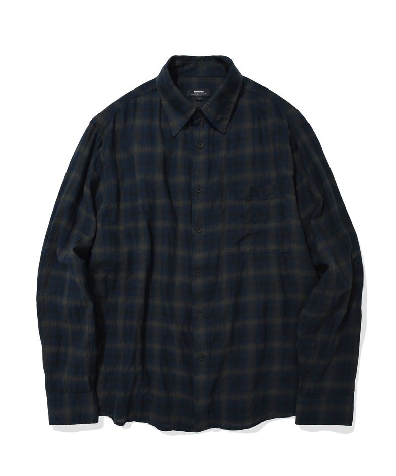 [데일리룸 PICK] WRINKLE PLAID SHIRT (NAVY)