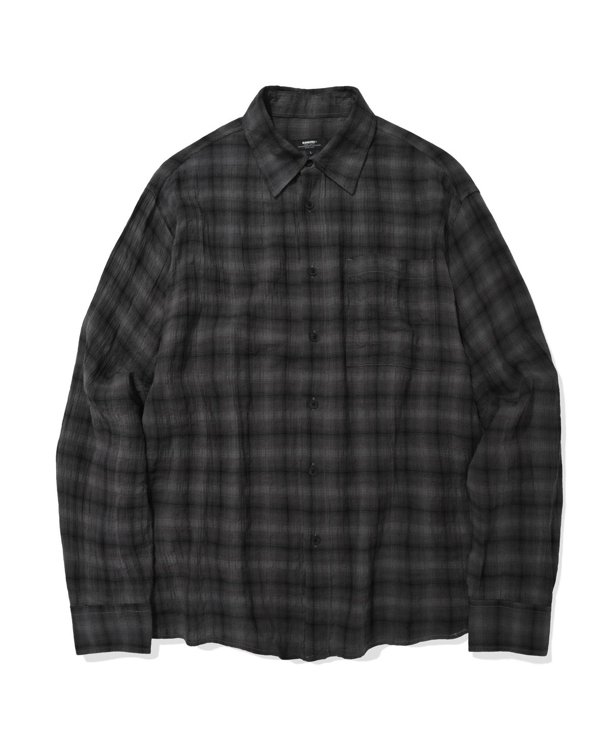 카네이테이(KANEITEI) WRINKLE PLAID SHIRT (CHARCOAL)