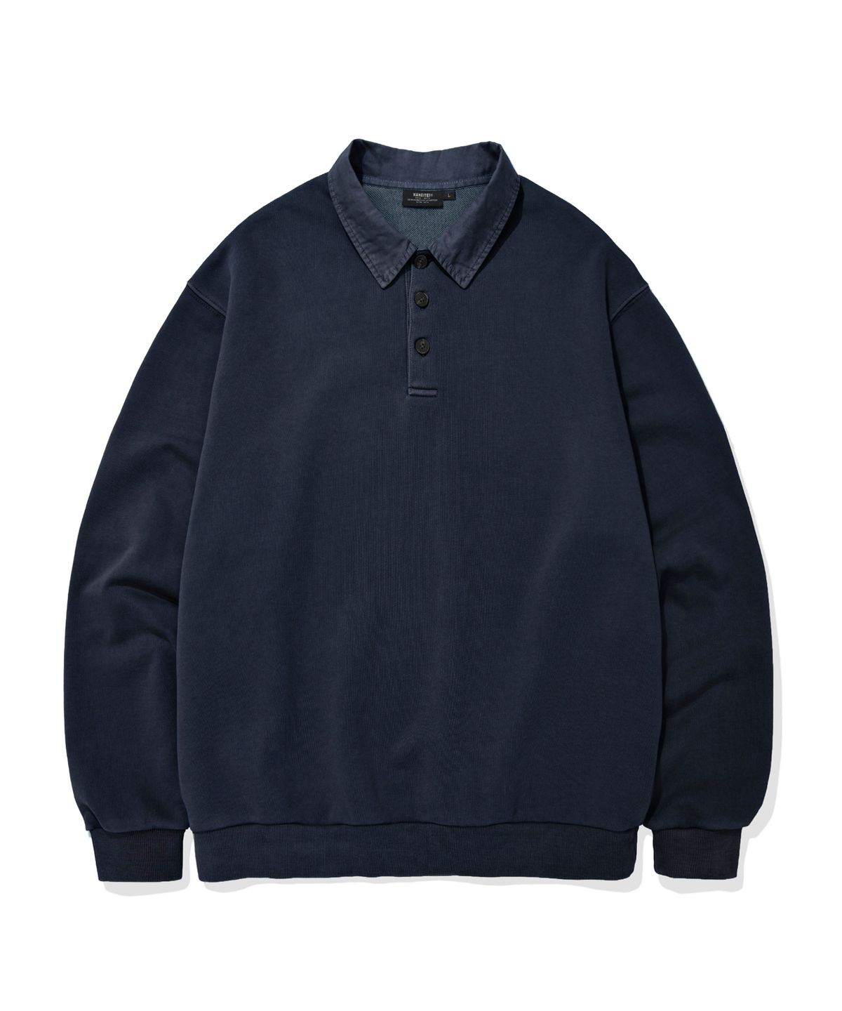 카네이테이(KANEITEI) PIGMENT PIQUE POLO SHIRT (NAVY)